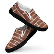 Brick slip-ons, black sole, angled pair