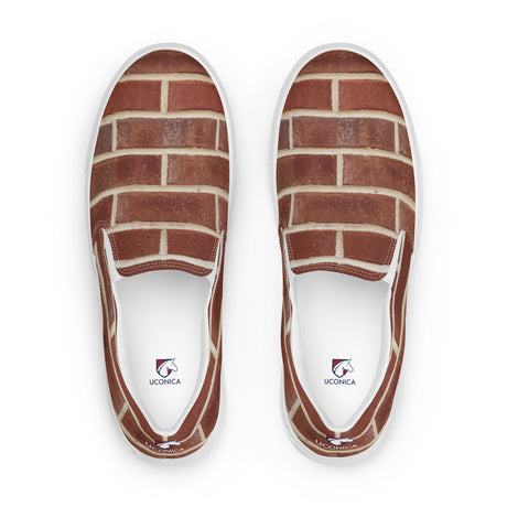 Brick slip-ons, white sole, top down