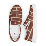 Brick slip-ons, white sole, side and top