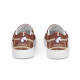 Brick slip-ons, white sole, rear
