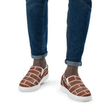 Brick slip-ons, white sole, worn