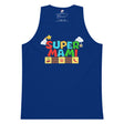 Super Mami tank top in team royal, retro pixel Super Mami graphic by Uconica