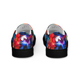 Neon Floral slip-ons, black sole, rear