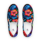 Neon Floral slip-ons, white sole, top down