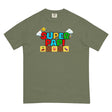 Super Papi boxy tee in moss, retro pixel Super Papi graphic by Uconica
