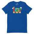 Super Daddy classic tee in true royal, retro pixel Super Daddy graphic by Uconica