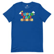 Super Papi classic tee in true royal, retro pixel Super Papi graphic by Uconica