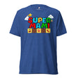 Super Mami triblend in true royal triblend, retro pixel Super Mami graphic by Uconica
