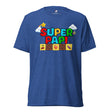 Super Papi triblend in true royal triblend, retro pixel Super Papi graphic by Uconica